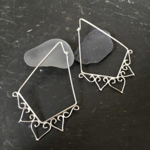 SeaSurfRocks ocean inspired sterling silver jewellery handmade in Cornwall earrings