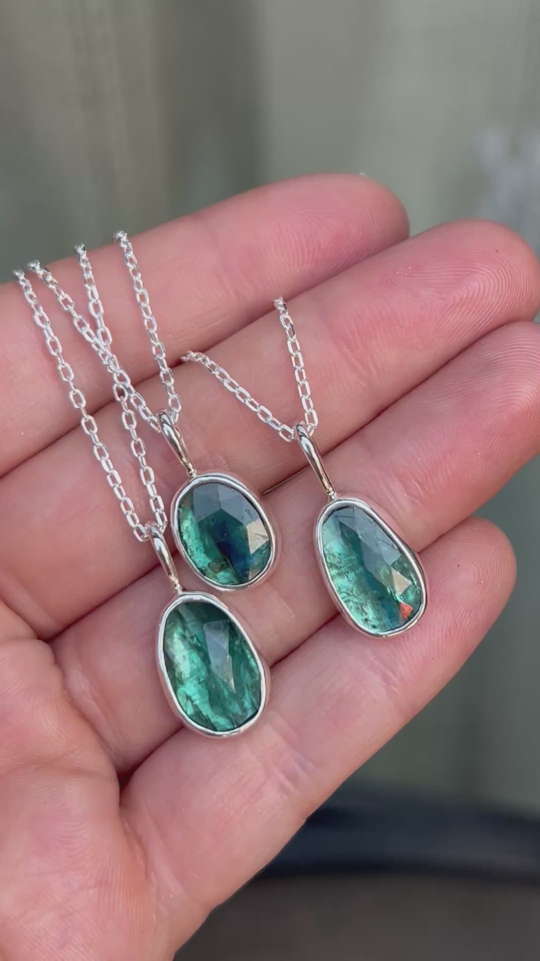 Ocean green kyanite necklace