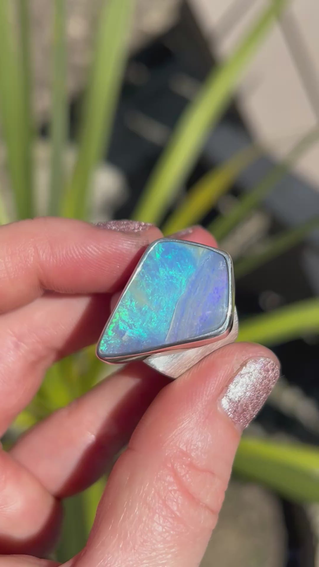 Large statement Australian boulder opal ring